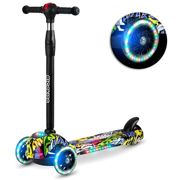 

Ricokids Dětská tříkolová koloběžka Piko LED Graffiti žlutá