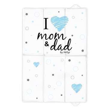 

Baby Nellys Cestovní přebalovací podložka měkká I Love bílá - modrá