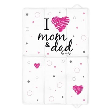 

Baby Nellys Cestovní přebalovací podložka měkká I Love bílá - růžová