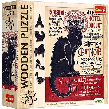 

TREFL Dřevěné Art: Steinlen - Černá kočka, Le Chat Noir 200 dílků