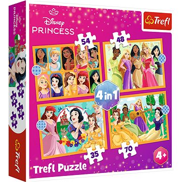 

TREFL Disney princezny: Pohádkové příběhy 4v1 (35, 48, 54, 70 dílků)