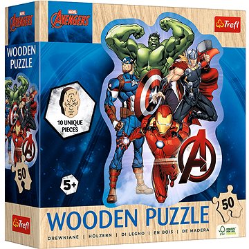 

TREFL Dřevěné obrysové Avengers a jejich dobrodružství 50 dílků