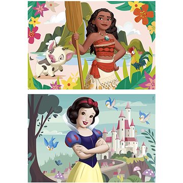 

EDUCA Dřevěné Disney princezny: Vaiana a Sněhurka 2 × 50 dílků