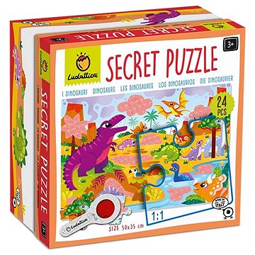 

Ludattica Secret Puzzle s lupou, Dinosauři, 24 dílků