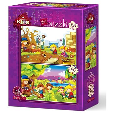 

ART PUZZLE Malí botanici 35 + 60 dílků