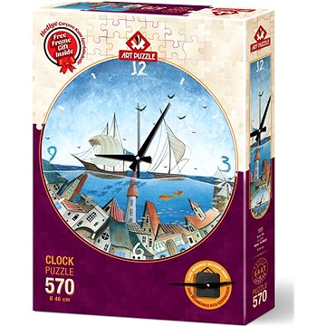 

ART PUZZLE hodiny Město pod hladinou 570 dílků (včetně rámu)