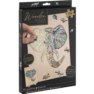 

GRAFIX Obrysové puzzle Slon, 137 dílků