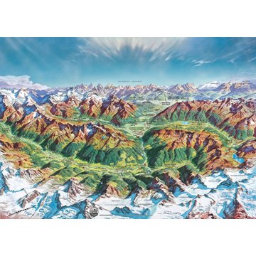 

HEYE Puzzle Map Art: Horský svět v Alpách 2000 dílků
