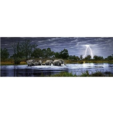 

HEYE Panoramatické puzzle Sloní stádo (Botswana) 2000 dílků