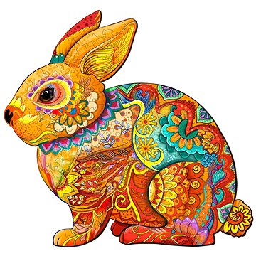 

Manboxeo Dřevěné kreativní puzzle - Šťastný králík