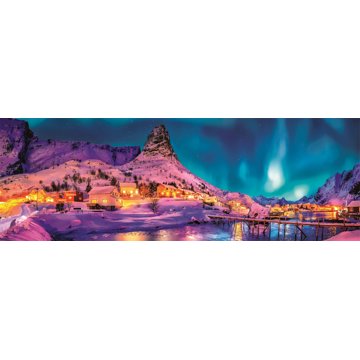 

Clementoni Panoramatické puzzle Polární noc nad Lofoty 1000 dílků