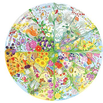 

GIBSONS Kulaté puzzle Rok v zahradě 500 dílků