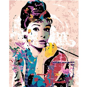

Diamondi - AUDREY HEPBURN, 40x50 cm, vypnuté plátno na rám