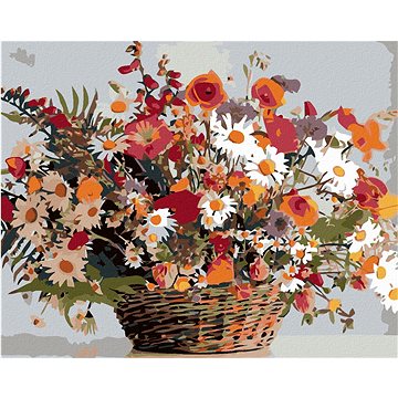 

Diamondi - LUČNÍ KVÍTÍ V KOŠÍKU, 40x50 cm, vypnuté plátno na rám