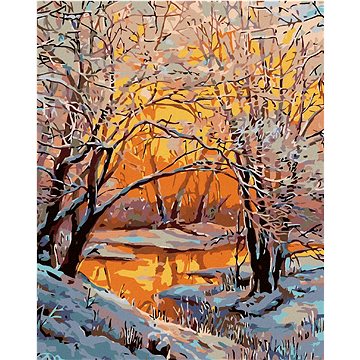 

Diamondi - ZASNĚŽENÁ ŘEKA, 40x50 cm, vypnuté plátno na rám
