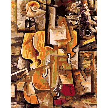 

Diamondi - HOUSLE A HROZNY (PICASSO), 40x50 cm, vypnuté plátno na rám