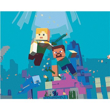 

Diamondi - MINECRAFT - POD VODOU, 40x50 cm, bez rámu a bez vypnutí plátna