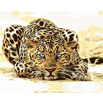 

Diamondi - ČÍHAJÍCÍ LEOPARD, 40x50 cm, vypnuté plátno na rám