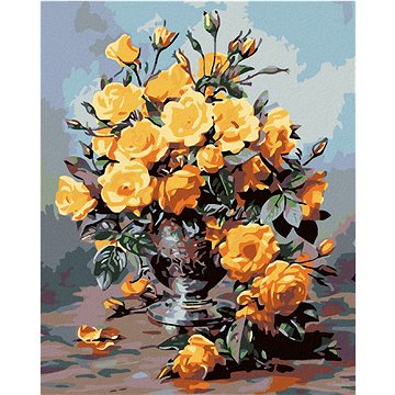 

Diamondi - ŽLUTÉ RŮŽE, 40x50 cm, vypnuté plátno na rám
