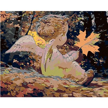 

Diamondi - ANDÍLEK S JAVOROVÝM LÍSTKEM, 40x50 cm, vypnuté plátno na rám