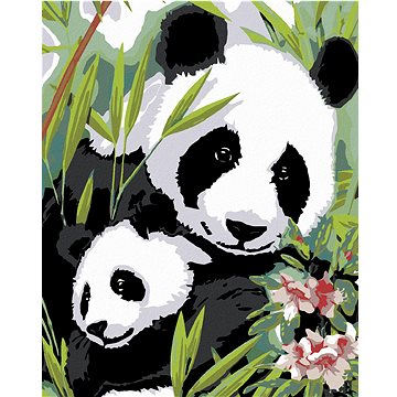 

Diamondi - PANDA S MLÁDĚTEM, 40x50 cm, bez rámu a bez vypnutí plátna
