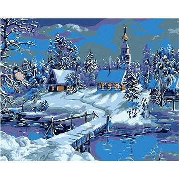 

Diamondi - ZAMRZLÁ ŘÍČKA, 40x50 cm, vypnuté plátno na rám