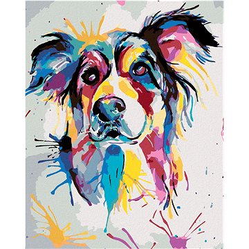 

Diamondi - KRÁSNÝ MALOVANÝ PES, 40x50 cm, bez rámu a bez vypnutí plátna
