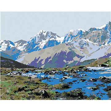 

Diamondi - POTOK V HORÁCH, 40x50 cm, vypnuté plátno na rám