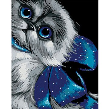 

Diamondi - MODROOKÉ KOTĚ S MAŠLÍ, 40x50 cm, bez rámu a bez vypnutí plátna