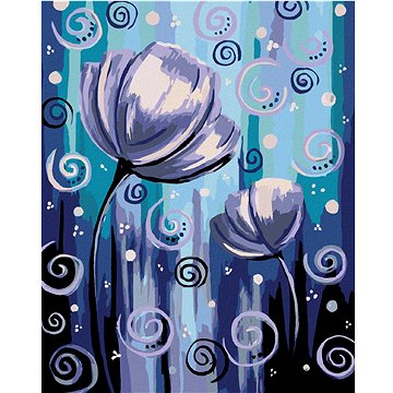 

Diamondi - KVĚTINY A SPIRÁLKY, 40x50 cm, vypnuté plátno na rám