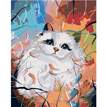 

Diamondi - BÍLÁ KOČIČKA A BAREVNÉ POZADÍ, 40x50 cm, bez rámu a bez vypnutí plátna