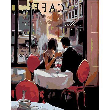 

Diamondi - MILENCI V KAVÁRNĚ, 40x50 cm, vypnuté plátno na rám