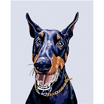 

Diamondi - DOBRMAN, 40x50 cm, vypnuté plátno na rám