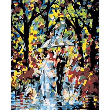 

Diamondi - NEVĚSTA S ŽENICHEM V DEŠTI, 40x50 cm, bez rámu a bez vypnutí plátna