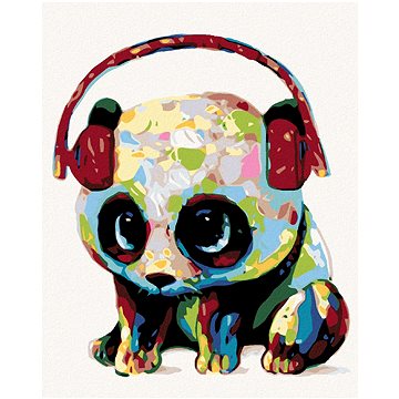 

Diamondi - PANDA SE SLUCHÁTKY, 40x50 cm, vypnuté plátno na rám