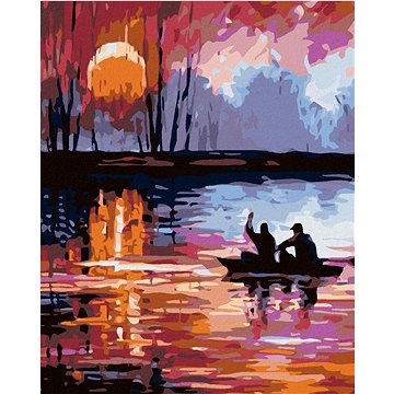

Diamondi - ZÁPAD SLUNCE NA JEZEŘE, 40x50 cm, bez rámu a bez vypnutí plátna