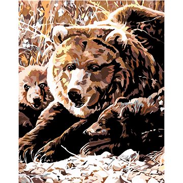 

Diamondi - MEDVĚDICE S MLÁĎATY, 40x50 cm, bez rámu a bez vypnutí plátna