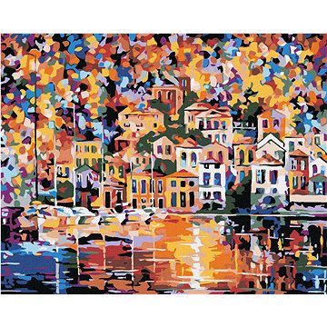 

Diamondi - MĚSTEČKO V BARVÁCH, 40x50 cm, vypnuté plátno na rám