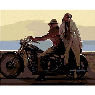 

Diamondi - MILENCI NA MOTORCE, 40x50 cm, bez rámu a bez vypnutí plátna