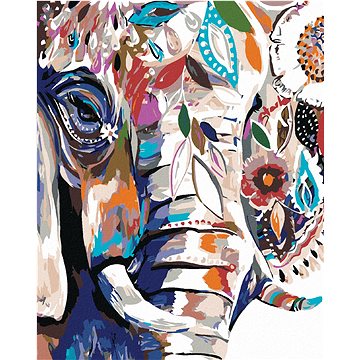 

Diamondi - KVĚTINOVÝ SLON, 40x50 cm, bez rámu a bez vypnutí plátna