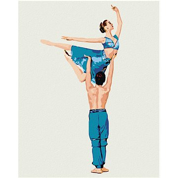 

Diamondi - TANEČNÍ MODRÝ PÁR, 40x50 cm, vypnuté plátno na rám