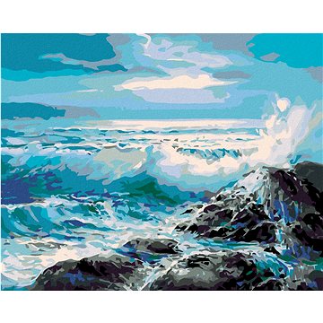 

Diamondi - Diamantové malování - ROZBOUŘENÉ MOŘE, 40x50 cm, Vypnuté plátno na rám