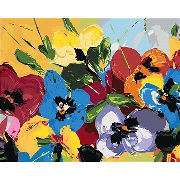 

Diamondi - MIX BAREVNÝCH KVĚTIN, 40x50 cm, bez rámu a bez vypnutí plátna