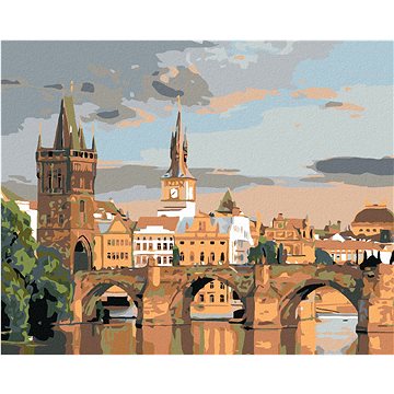

Diamondi - POHLED NA KARLŮV MOST, 40x50 cm, vypnuté plátno na rám