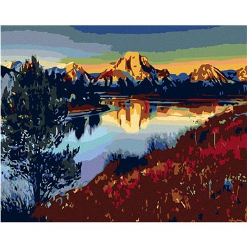 

Diamondi - JEZERO POD HORAMI, 40x50 cm, bez rámu a bez vypnutí plátna