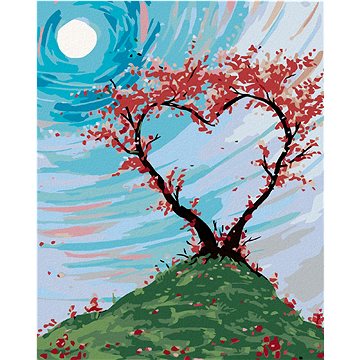 

Diamondi - KEŘÍK NA KOPCI VE TVARU SRDCE, 40x50 cm, vypnuté plátno na rám
