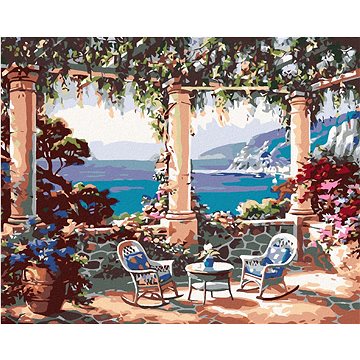 

Diamondi - POSEZENÍ S VÝHLEDEM NA MOŘE, 40x50 cm, bez rámu a bez vypnutí plátna