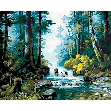 

Diamondi - LESNÍ POTOK, 40x50 cm, vypnuté plátno na rám