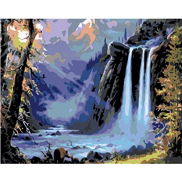 

Diamondi - VODOPÁD PŘI ZÁPADU SLUNCE, 40x50 cm, bez rámu a bez vypnutí plátna