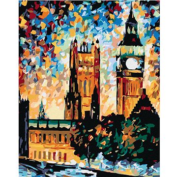 

Diamondi - BIG BEN V BARVÁCH, 40x50 cm, bez rámu a bez vypnutí plátna